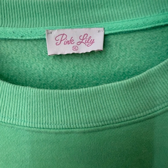 Pink Lily Mint Green Sweatshirt - Picture 6 of 6